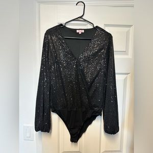 Pink Lily sequin bodysuit